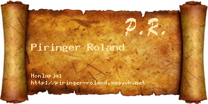 Piringer Roland névjegykártya